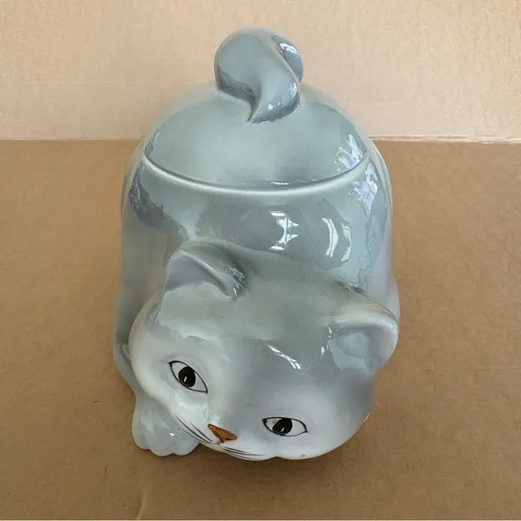 Vintage 1980 Hand painted Otagiri Cat Cookie Jar Made in Japan Kitty Cookie Jar - Picture 2 of 15